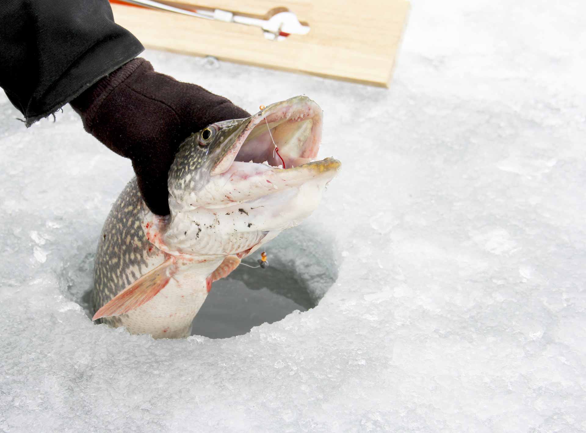 Ice fishing in Door County